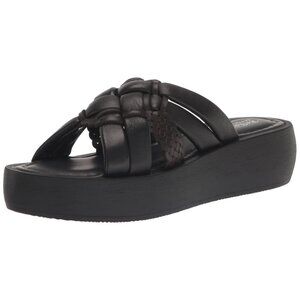 Bella Vita Made in Italy Women's Ned-Italy Slide Sandal, Black Leather, 7.5